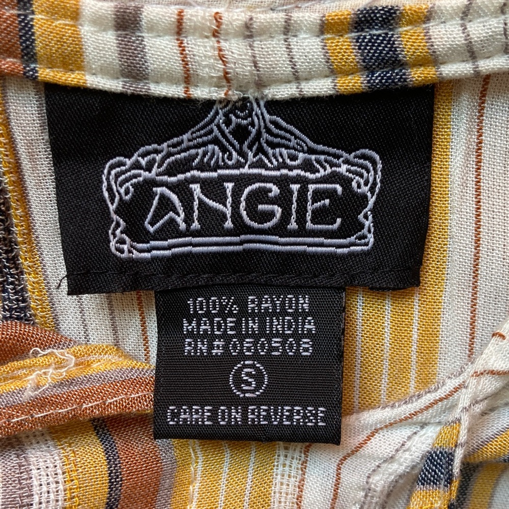 Angie Beach Boho Striped Maxi Sundress in Yellow and White - Picture 4 of 8